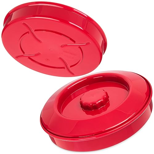 Miniatura 2 de Carlisle FoodService Products 047005 Servidor de tortilla apilable con tapa, 7-1/4 pulgadas/2 pulgadas, rojo