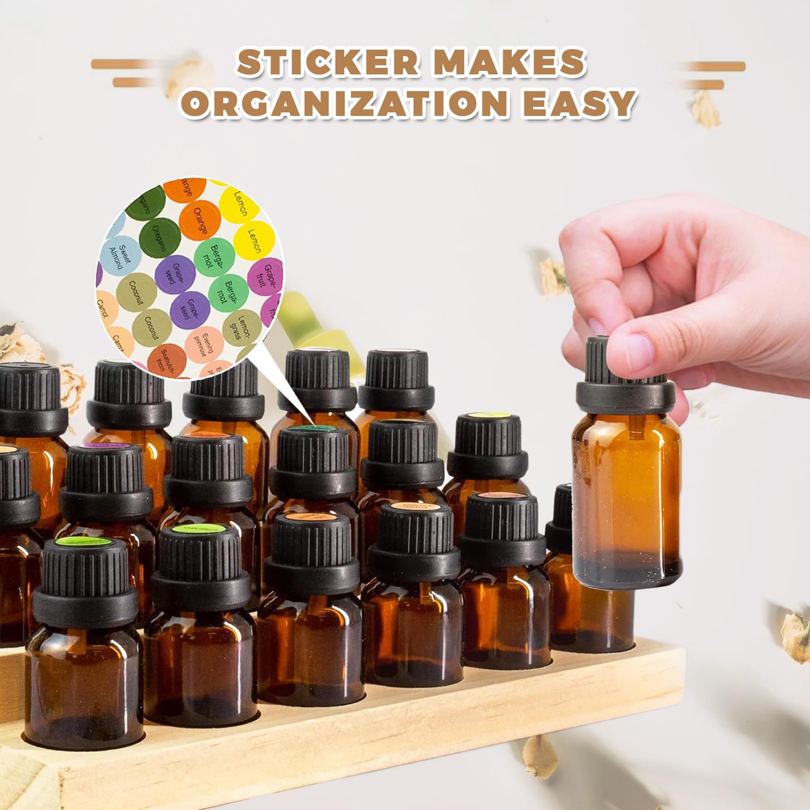 3 strati - 18 Slots Oli Essenziali Scatole Organizer in legno, Espositore per Olio Essenziale Organizzatore Scatola Portaoggetti Adatto per Casa/SPA/Tavolo da Toeletta/Ufficio