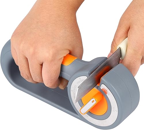 Afiladores de cuchillos para cuchillos de cocina - Afilador de cuchillos manual 6 en 1 con varillas de diamante, tungsteno y cerámica, afilador de