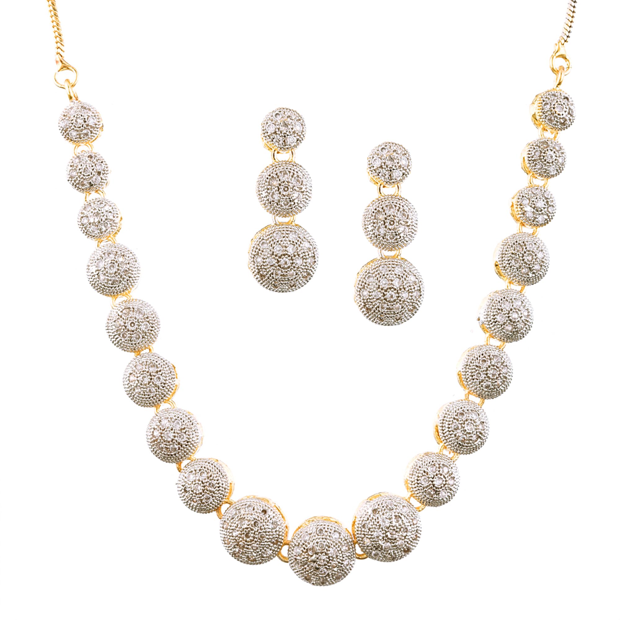 ZENEME American Diamond Traditional Fashion Jewellery Necklace Pendant Set with Earring for Women & Girls (B07SHPQ5BB) Amazon Price History, Amazon Price Tracker