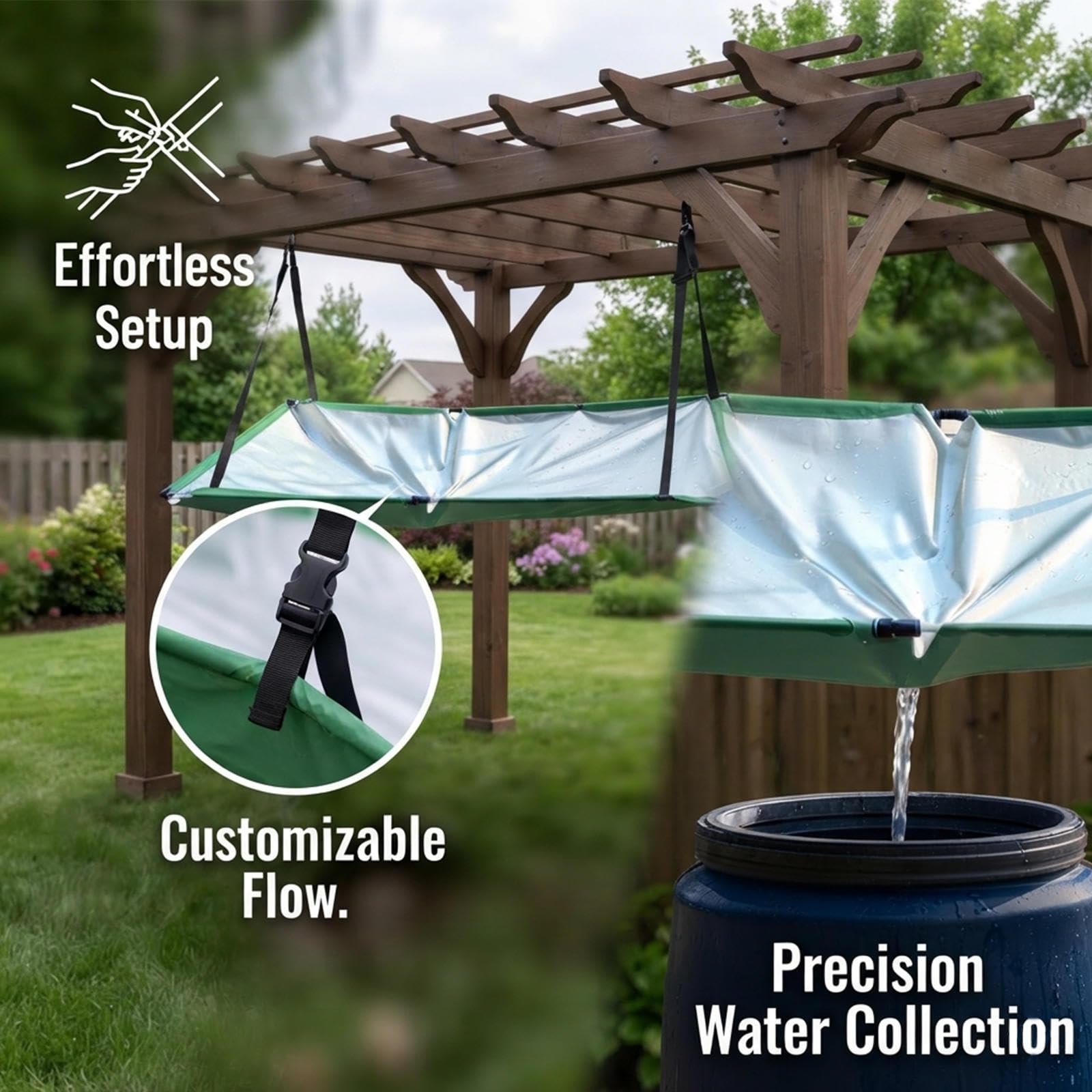 Raccoglitori D'acqua Piovana per Giardino Portatile E Facile Da Riporre Raccoglitore Di Acqua Piovana Per Prato, Cortile, Giardino, Balcone E Campeggio,5pc