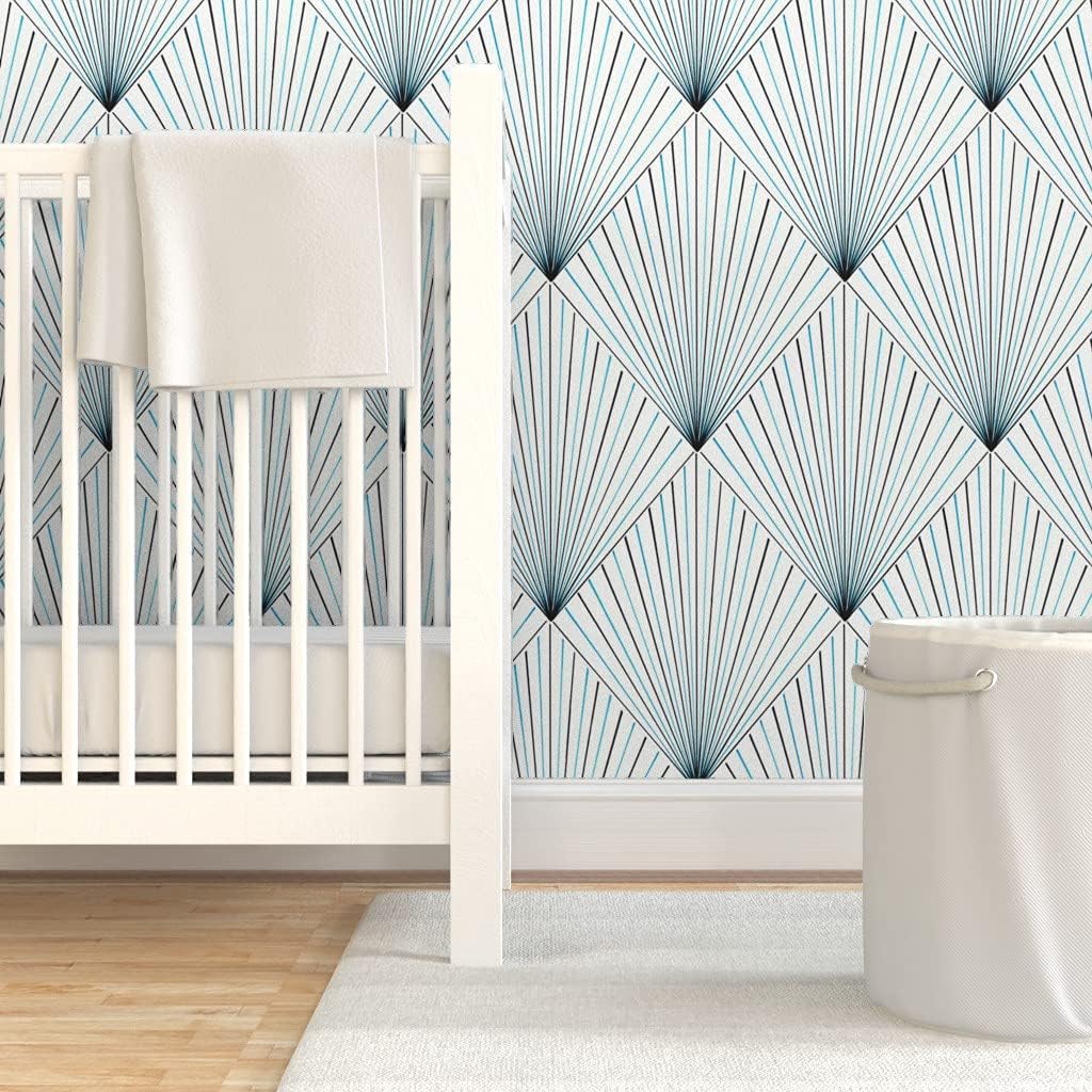 Removable Wallpaper 3ft x 2ft - Art Deco Modern Vintage Custom Pre-Pasted Wallpaper by Spoonflower