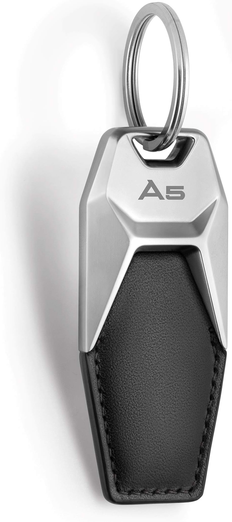 Audi collection 3181900605 Audi A5 Leather Keyring, Black/Silver, M