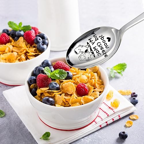 Miniatura 2 de KISJO My Mac and Cheese Spoon - Divertida cuchara de acero inoxidable para adolescentes, niños y hombres, ideal para café, té, postres, cumpleaños,