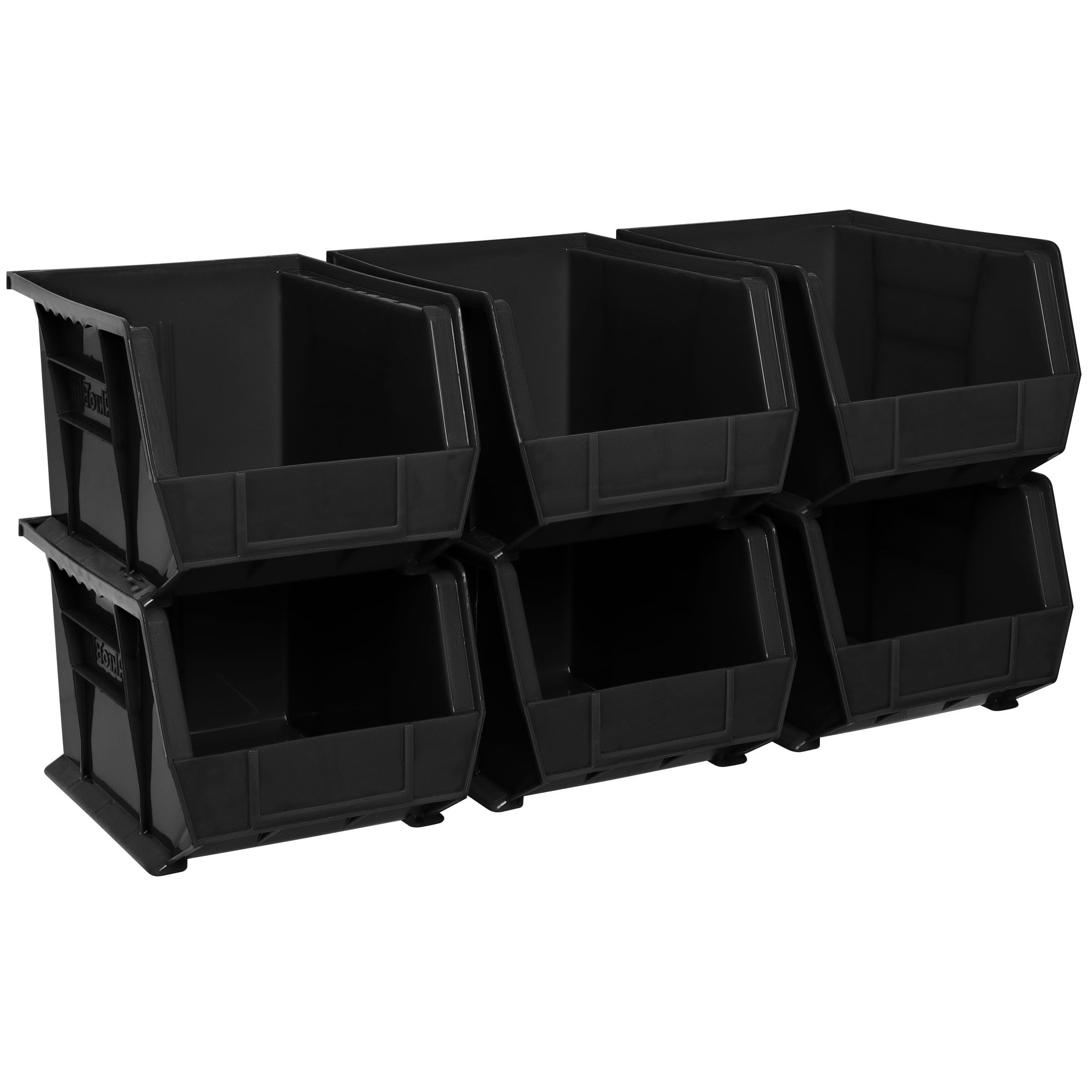 Akro-Mils 30239 Plastic Storage Stacking Hanging Akro Bin, 11-Inch by 8-Inch by 7-Inch, Black, Case of 6
