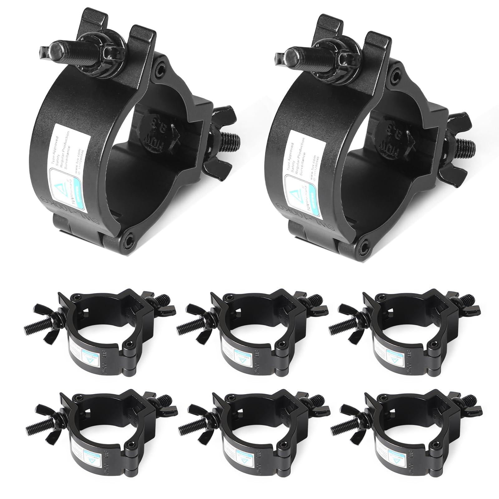 DBREAKS Truss Clamp, 8Pcs Morsetto per Luci da Palcoscenico TÜV/38-41mm Luce di Scena Morsetti Gancio di Lega di Alluminio/Montare Morsetti Luce della fase/Morsetti per illuminazione palcoscenico Nero