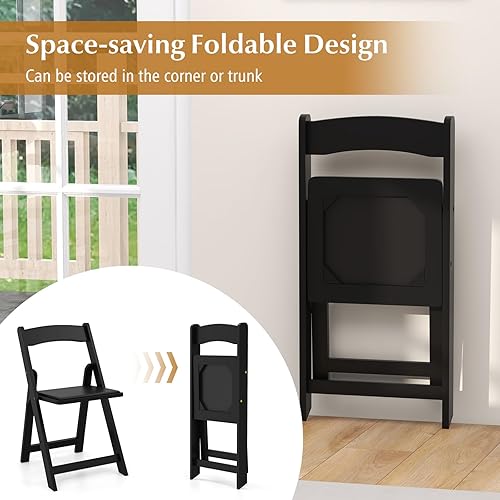 Miniatura 5 de Giantex Juego de 20 sillas plegables, sillas de comedor de madera, sillas plegables acolchadas con respaldo, sillas laterales apilables para