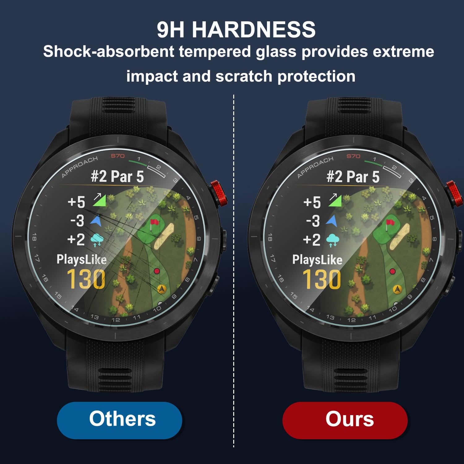 savvies Pellicola Vetro Temperato per Garmin Approach S70 (47 mm) (3 Pezzi) Protezione, Schermo Protettivo, Glass Durezza 9H