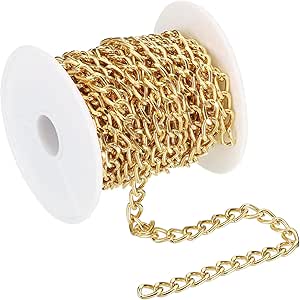 PATIKIL 16.4ft Aluminum Curb Chains Twisted Links, 8 x 6mm Curb Chain
