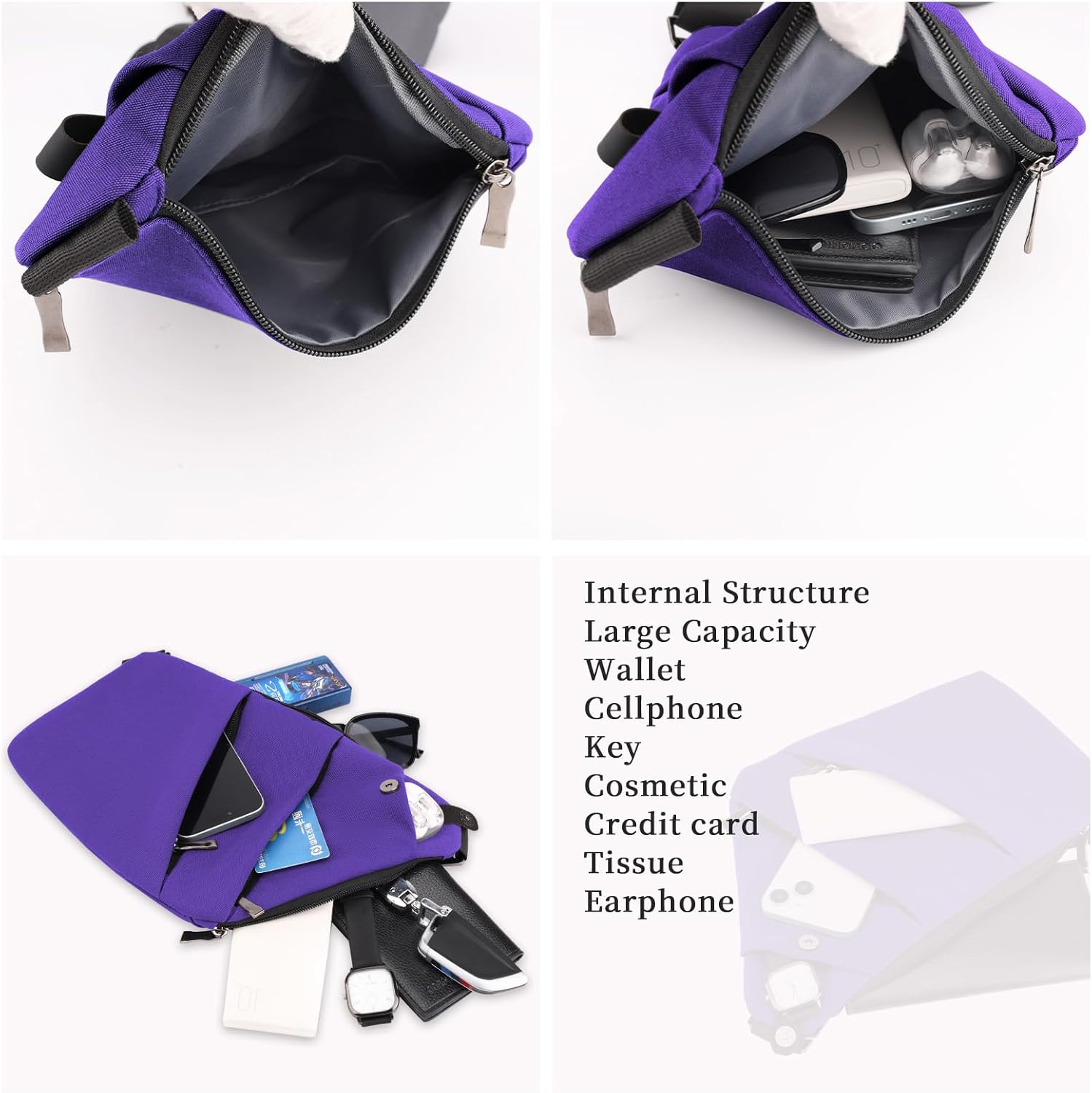 Anti Theft Crossbody Bag,Sling Bag for Women Men,Multi-pocket Chest Shoulder Bag for Travel, Sport, Work - Image 7