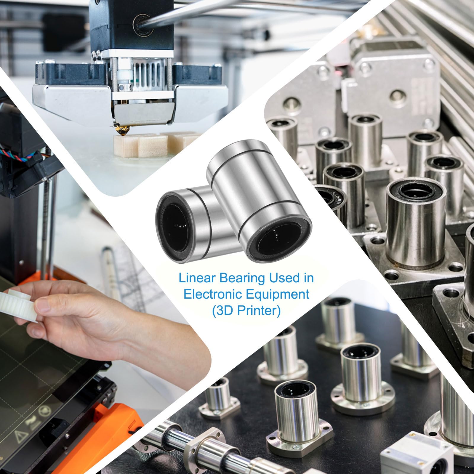 sourcing map 4 cuscinetti a sfera lineari LM25UU, diametro foro 25 mm, diametro esterno 40 mm, lunghezza 59 mm, cuscinetto a movimento lineare a doppio lato per applicazioni di macchine CNC per
