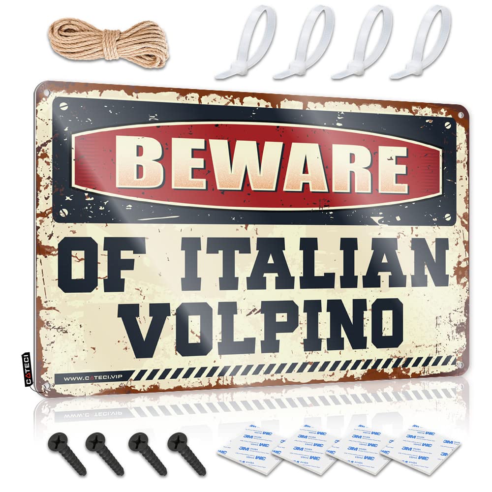Fzfn Men's Colour Round Decorations, Girly Accessory Beware Of Italian Volpino | Farmhouse Pub Decor(30X40cm)