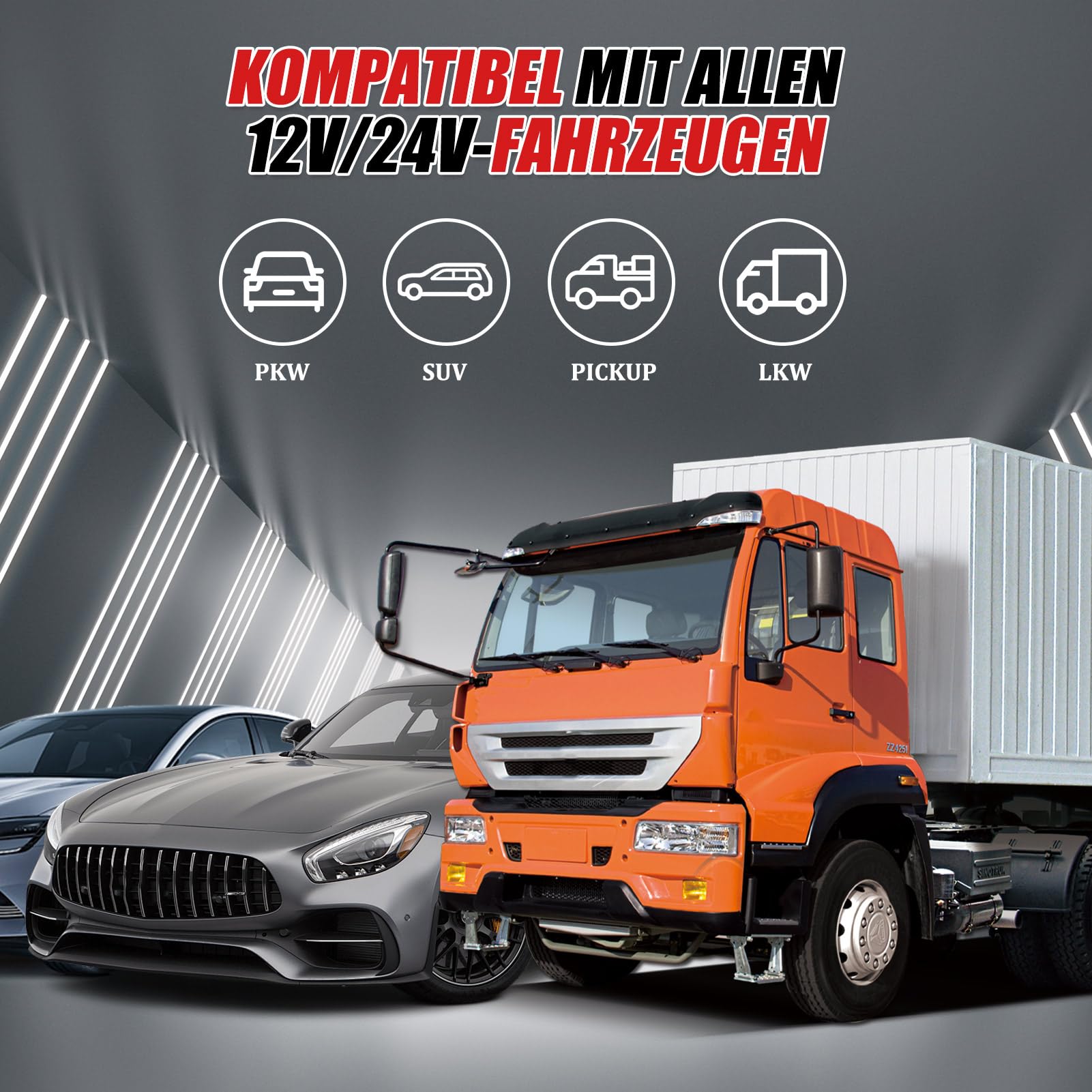 WODHMIEY 1000 W auto-omvormer, 12 V/24 V naar 230 V, auto