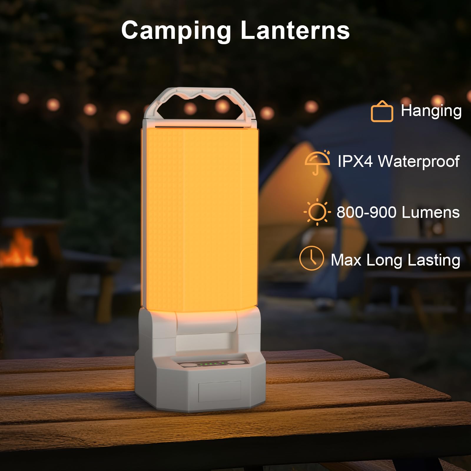 SoulBay Lampada Campeggio, Solare USB Ricaricabile Lampada da Campeggio Impermeabile Dimmerabili Portatile LED Lanterna per Tenda Campeggio, Escursioni all'aperto, Interruzioni di Corrente, Emergenze