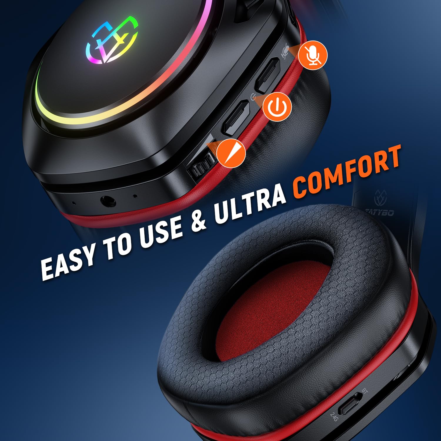 Amazon.com: Wireless Gaming Headset 2.4 GHz for Ps5/Ps4/PC, 40 Hr