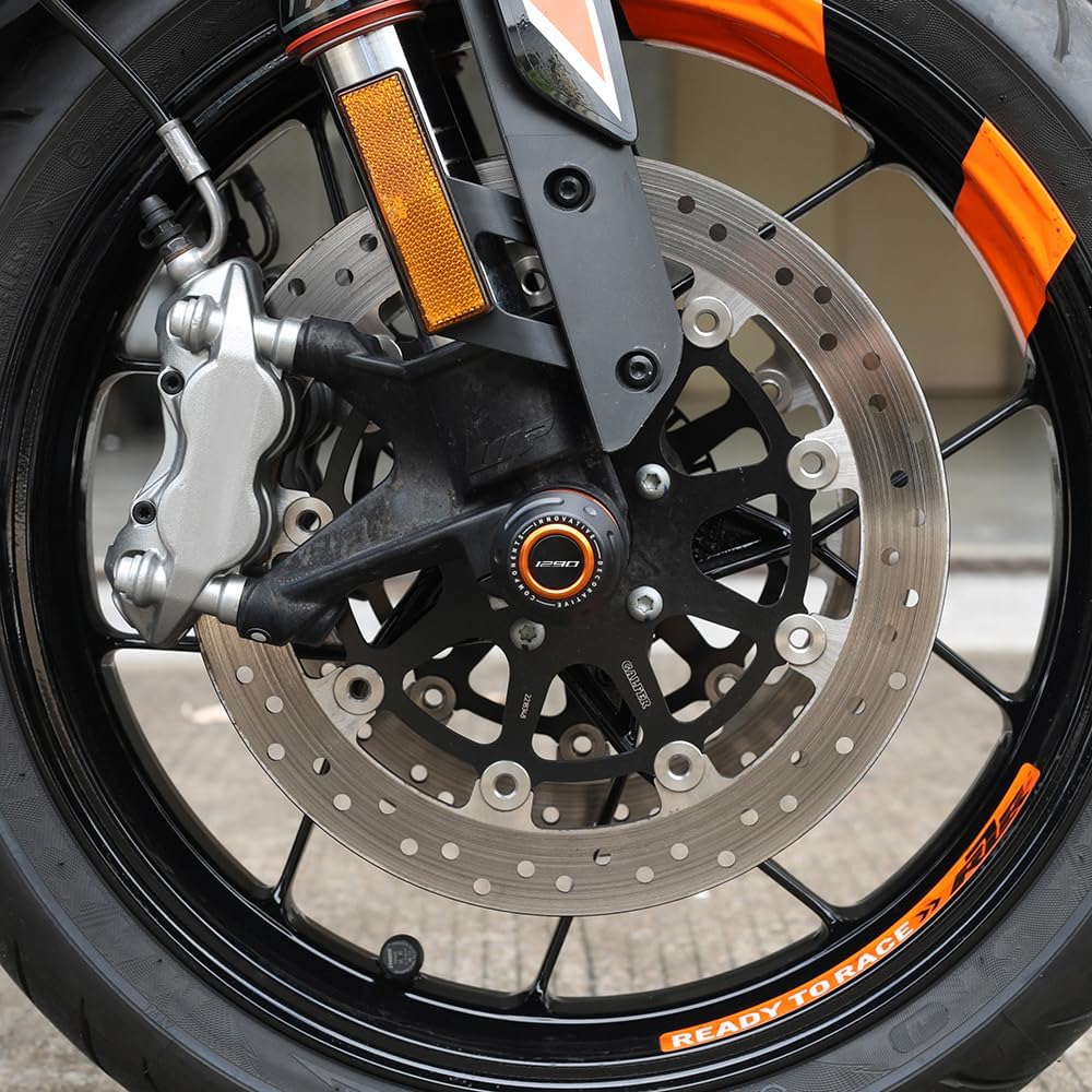 Motorcycle Front Wheel Axle Fork Slider Crash Protector Compatible With K.T.M 1290 SuperDuke R/GT 2014-2020 2021 2022 2023 2024 2025 | Duke1290 1290SDR Accessories (orange)