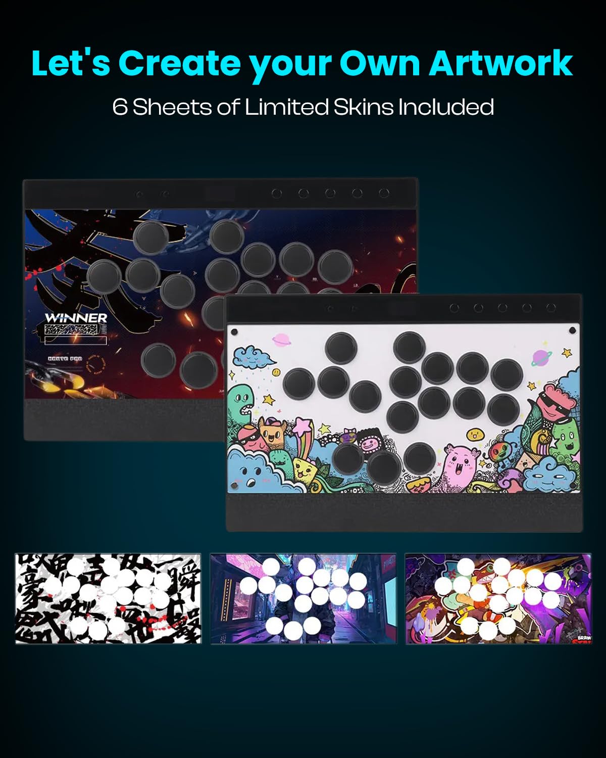 Sehawei Haute42 C16 Leverless Arcade Controller - Magnetic Detachable Panel for DIY Art, RGB Button Rims, Tournament Lock Switch - Compatible with PC/Switch/PS3/PS4/Steam Deck - Image 4