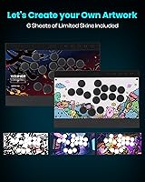 Vista 4 de Sehawei Haute42 C16 Leverless Arcade Controller - Magnetic Detachable Panel for DIY Art, RGB Button Rims, Tournament Lock Switch - Compatible with