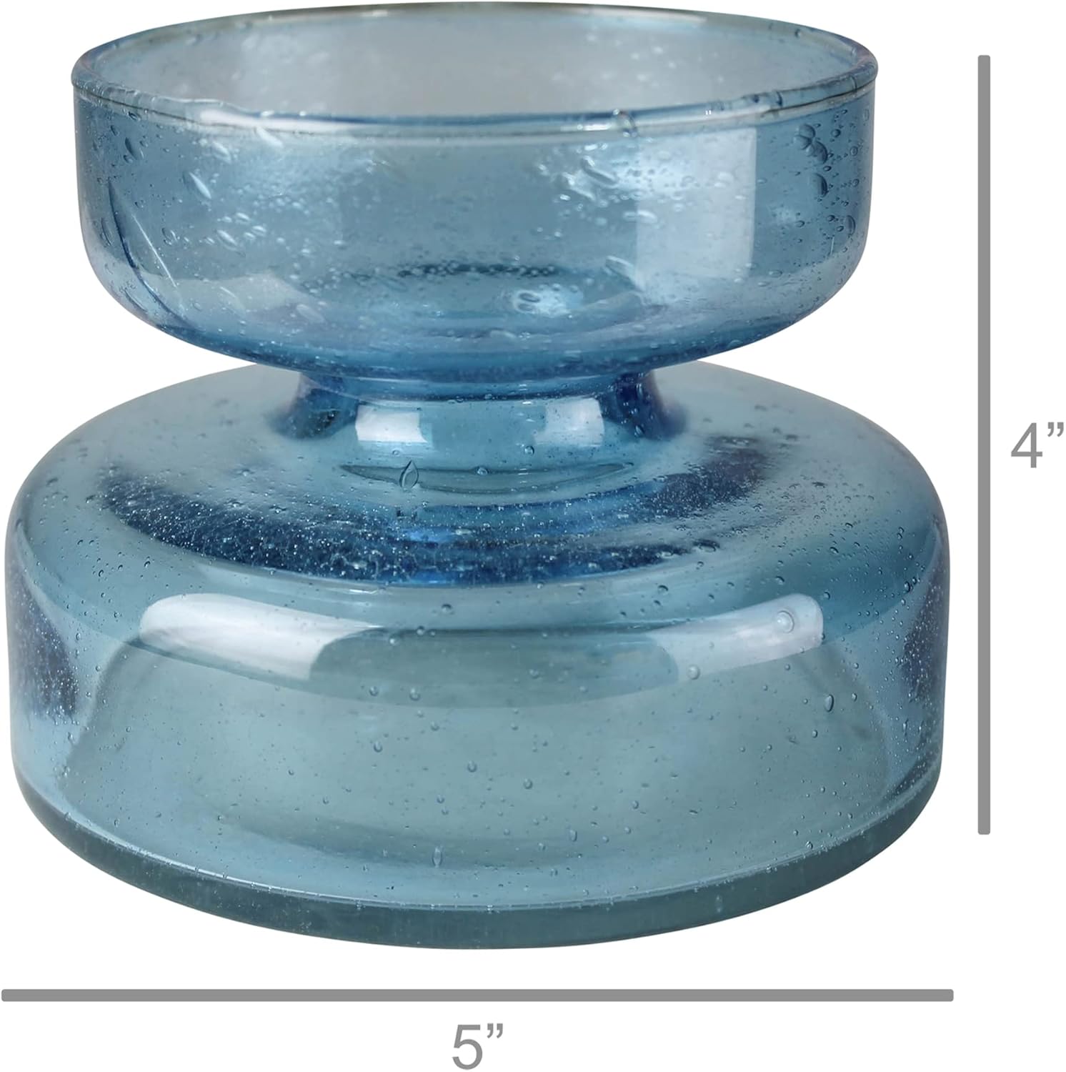 Seeded Glass Amaryllis Bulb Vase, Blue, 1-Count