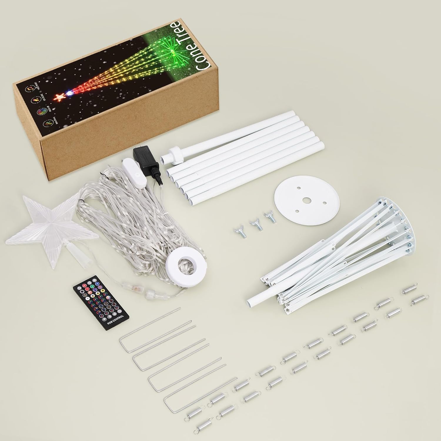 Smart Christmas Tree Cone Lights 8FT 340 LEDs, 16 Million Colors with Patterns & Text Display, App & Remote Control, Music Sync & Timer, Waterproof for Indoor Outdoor Christmas Decor (8FT) - Image 7