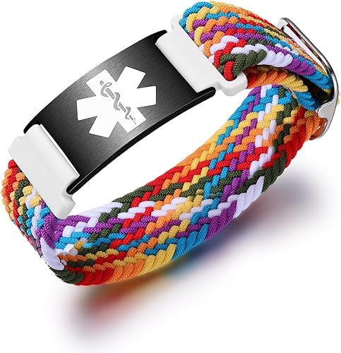 Miniatura 49 de Pulseras deportivas personalizadas de alerta médica para mujeres y hombres – Pulseras de identificación médica personalizadas con grabado gratuito