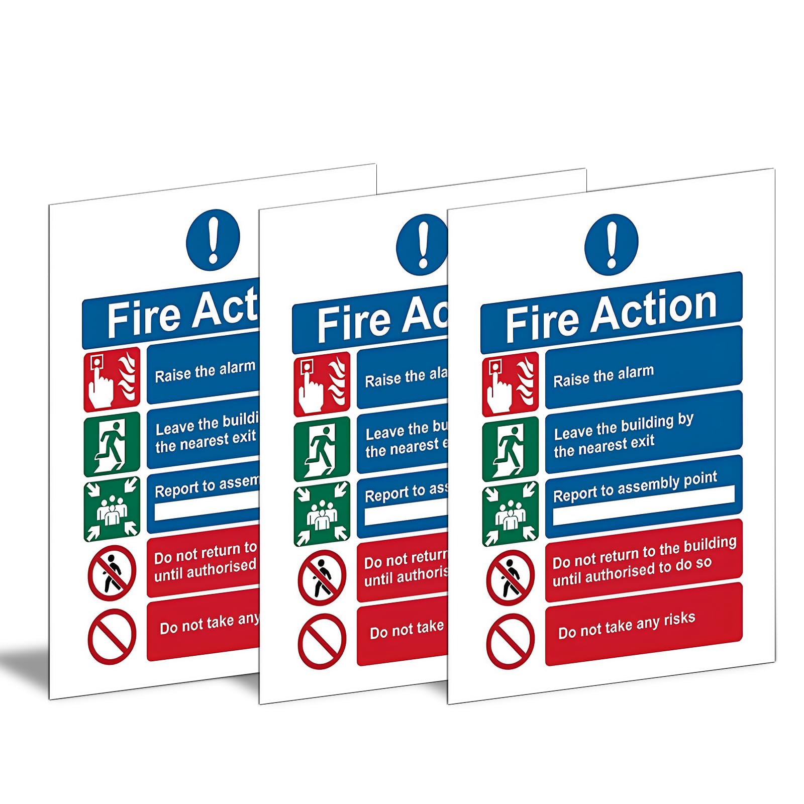 BS-5499 Compliant] Stcky Fire Action Notice Vinyl Sign