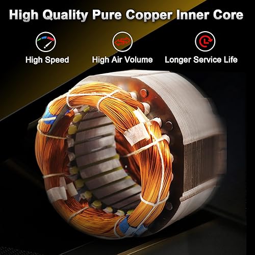 Miniatura 3 de Ventilador de escape de ventilación industrial portátil de 10 pulgadas 3010CFM 350W con manguera de conducto de 33 pies para aspirar polvo, humo,