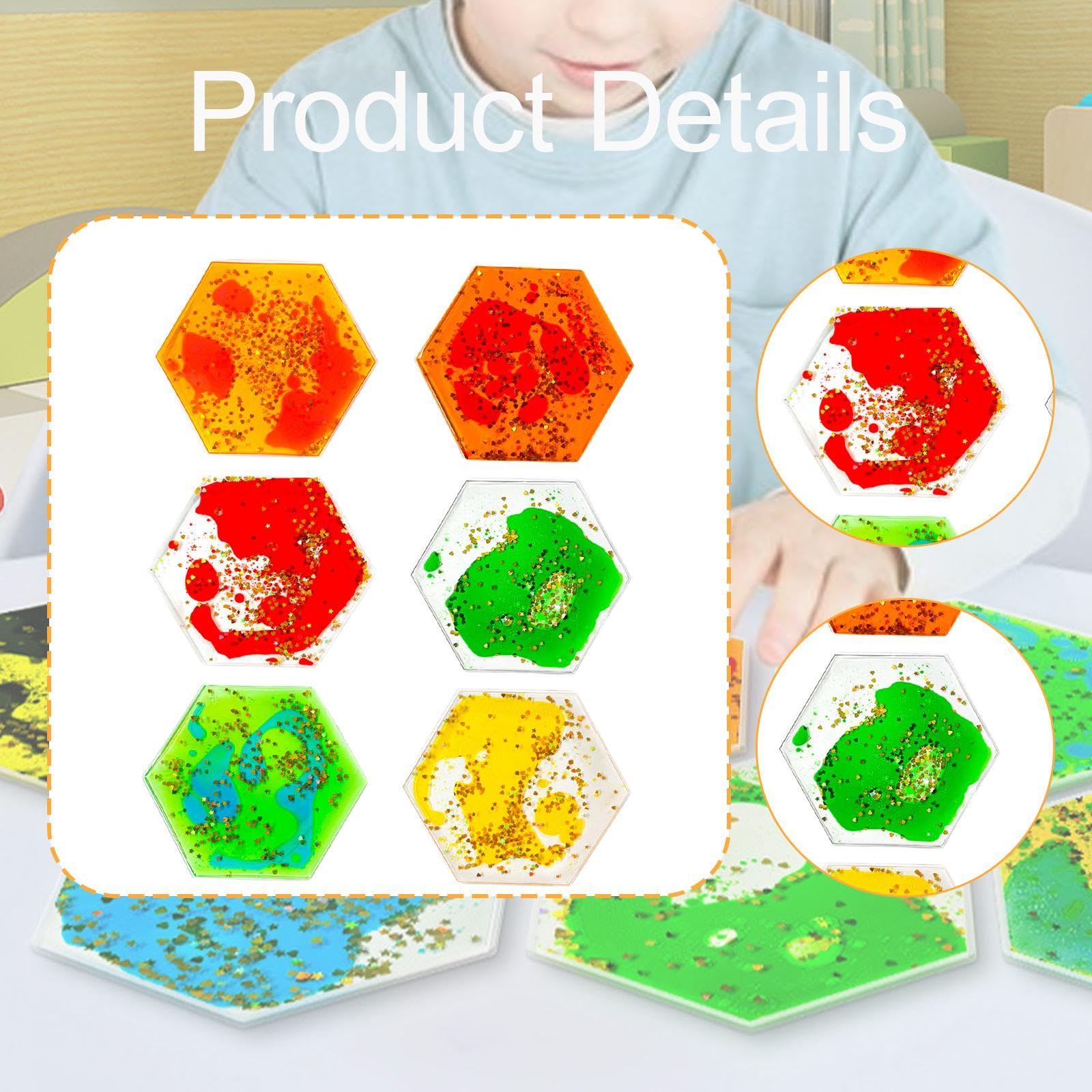 Set Sensorische Spielzeuge Aus Flüssiggel, Ideal für Kinder, Aus Weichem TPU Zur Förderung Der Wahrnehmung – Ostergeschenk, Sechseck