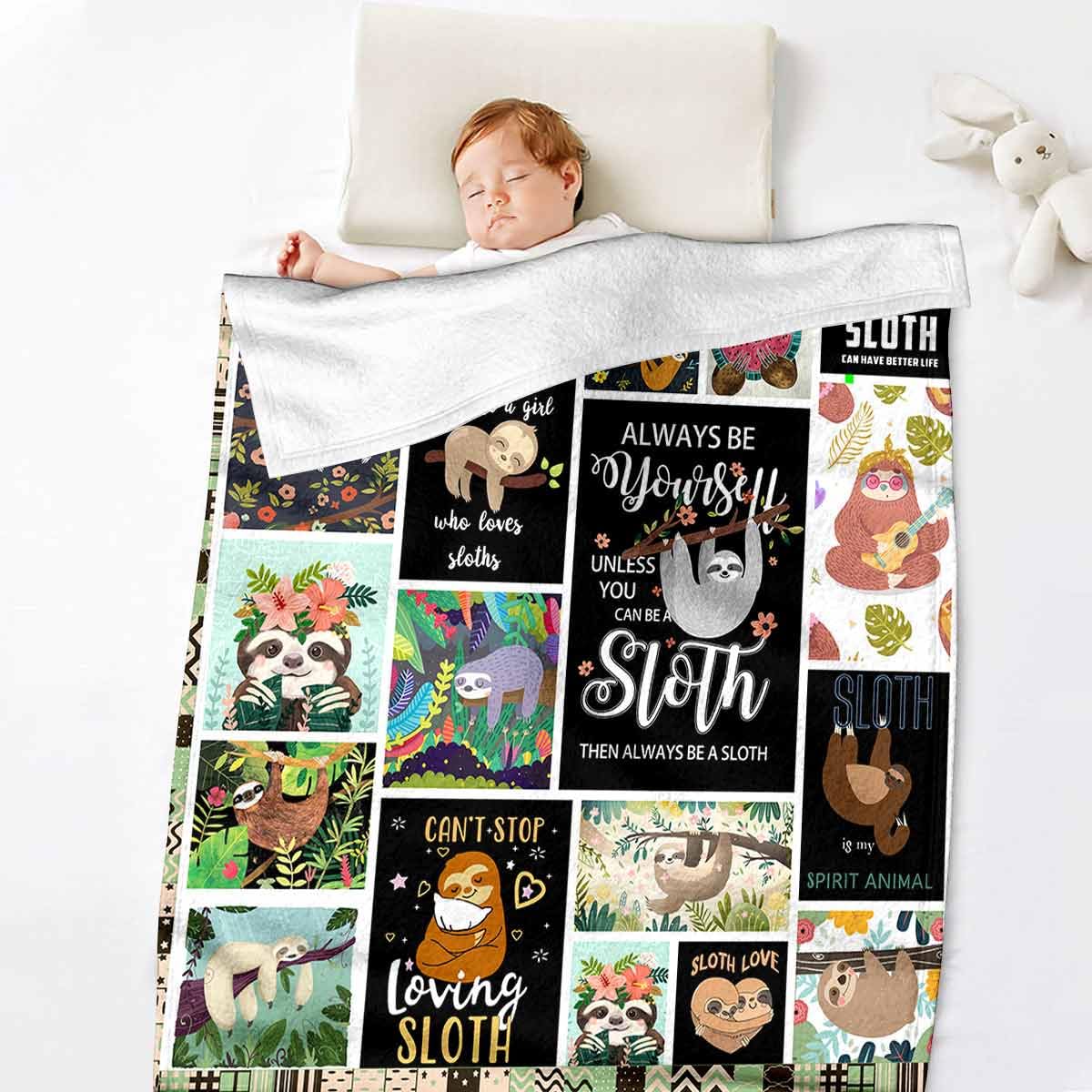 Sloth Throw Blanket – Super Soft Fleece, Pink Sloth Design, Warm & Cozy For Kids & Adults, Machine Washable, Multiple Sizes - View #7