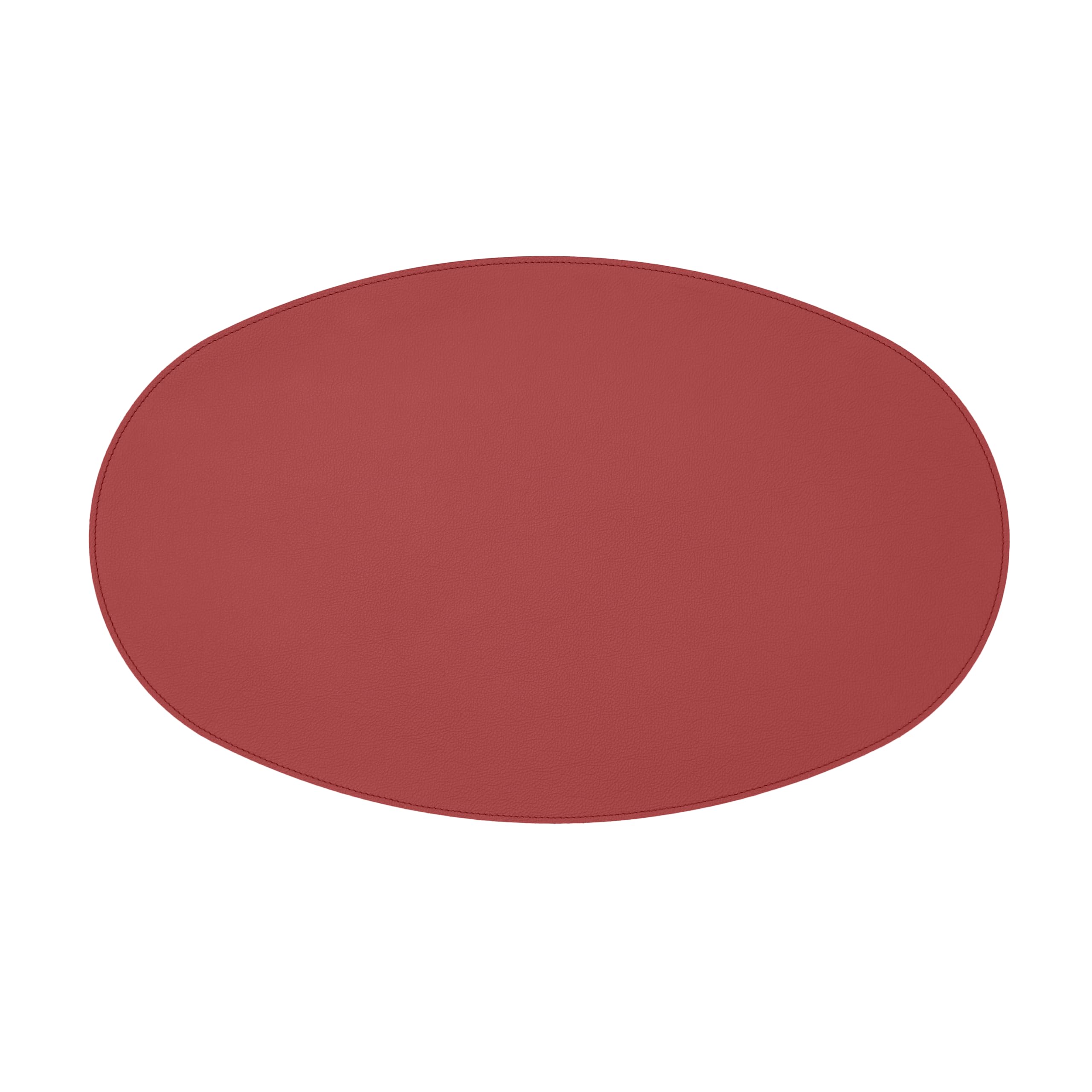 Eglooh - Afrodite - Sottomano Scrivania Ovale in Vera Pelle Rosso Vivo cm 50x31 - Centrotavola con Cuciture Artigianali e Fondo Antiscivolo - Made in Italy