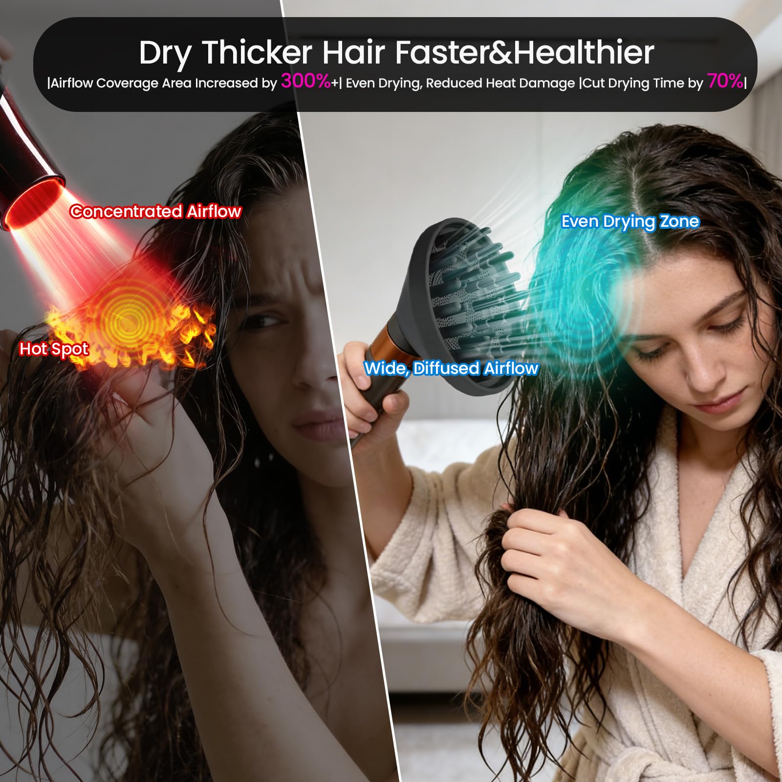 Verbesserter großer Diffusor-Aufsatz für Dyson Airwrap Styler HS01/HS05/HS08