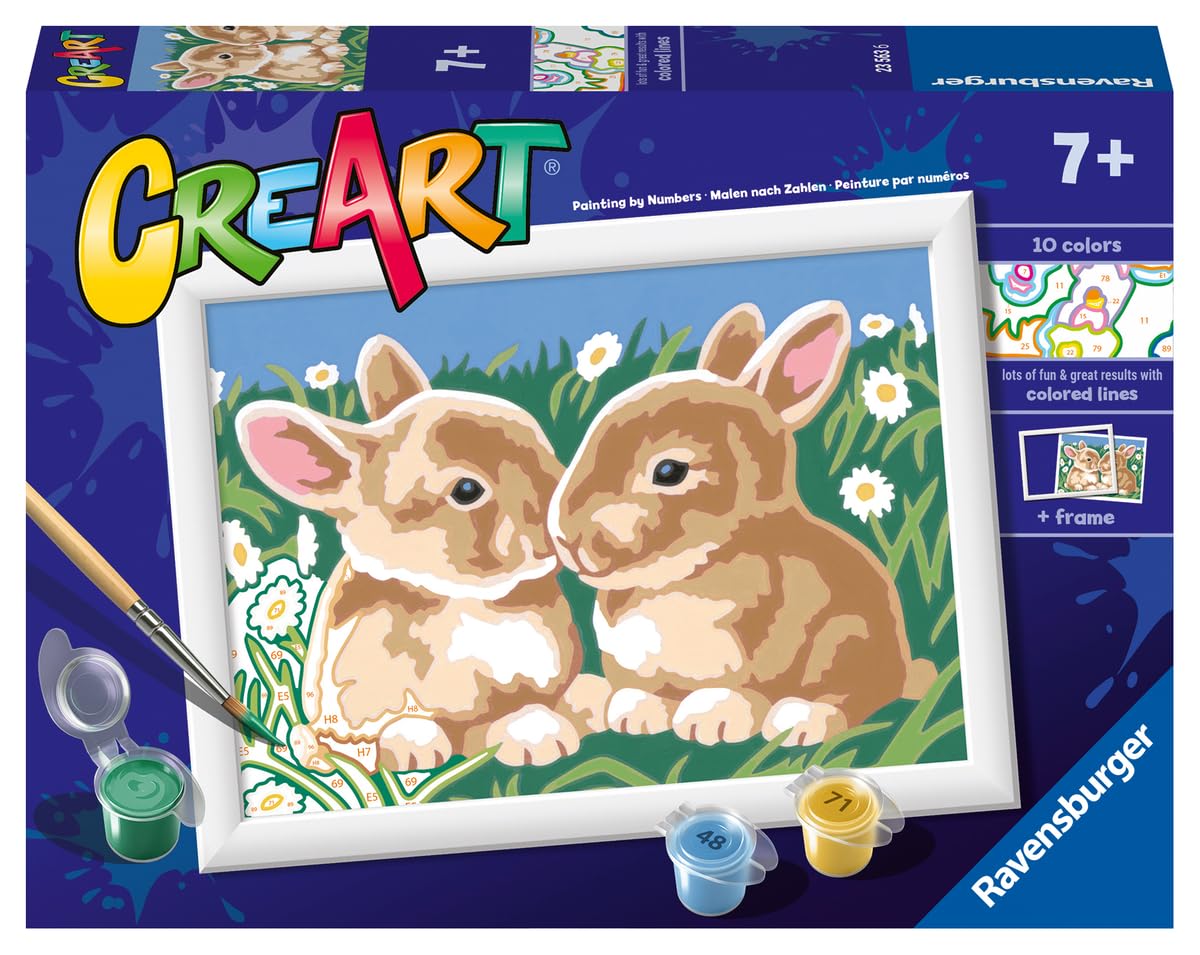 Ravensburger - CreArt Serie D, Super Mario, Dipingere Con I Numeri, Kit Pittura Bambini, Cornice Inclusa 9%c2%a7 Anni, 18x13 Cm