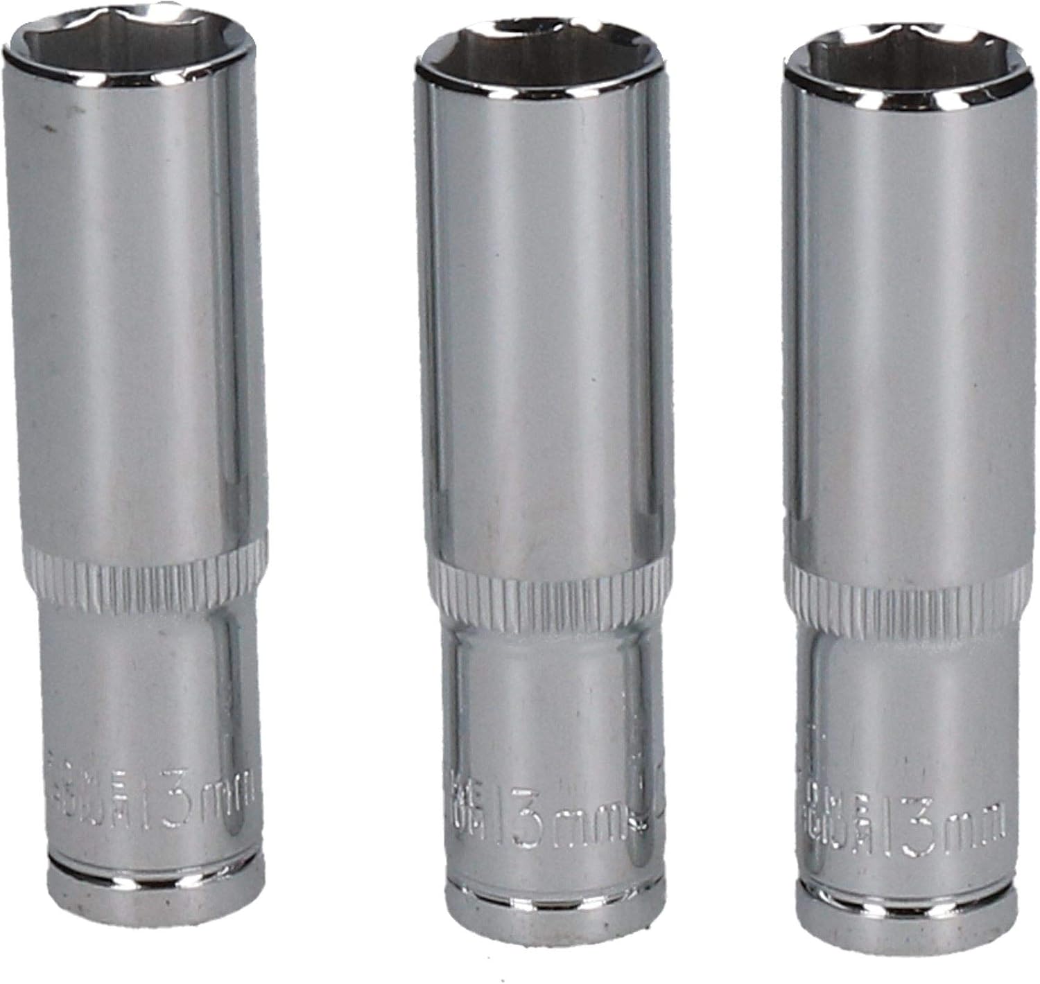 3 x 10mm and 3 x 13mm Metric 3/8" Drive 6 Sided Single Hex Deeps Socket 6pc