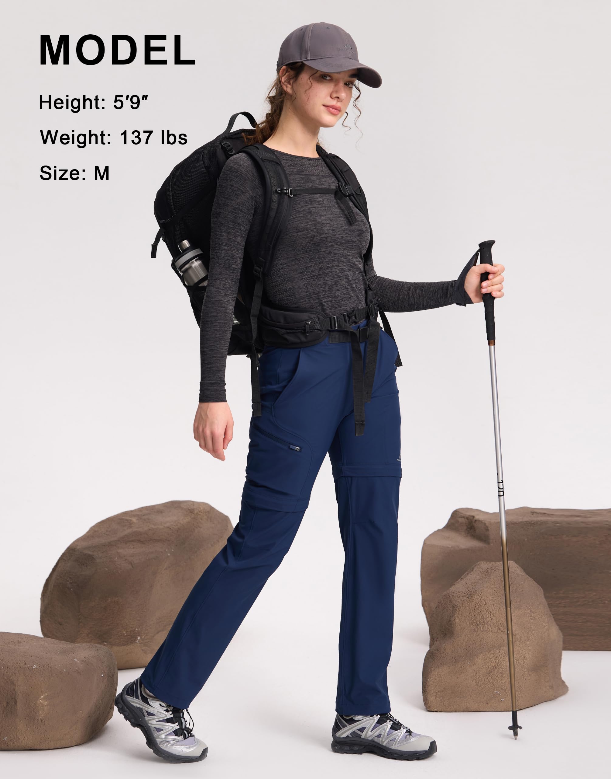 Pioneer Camp Wanderhose Damen Zip Off Outdoor Hosen Für Damen Hose Trekkinghose Funktionshose Kletterhose Schnelltrocknend Wasserabweisend-Reisen, Camping, Wandern, Angeln