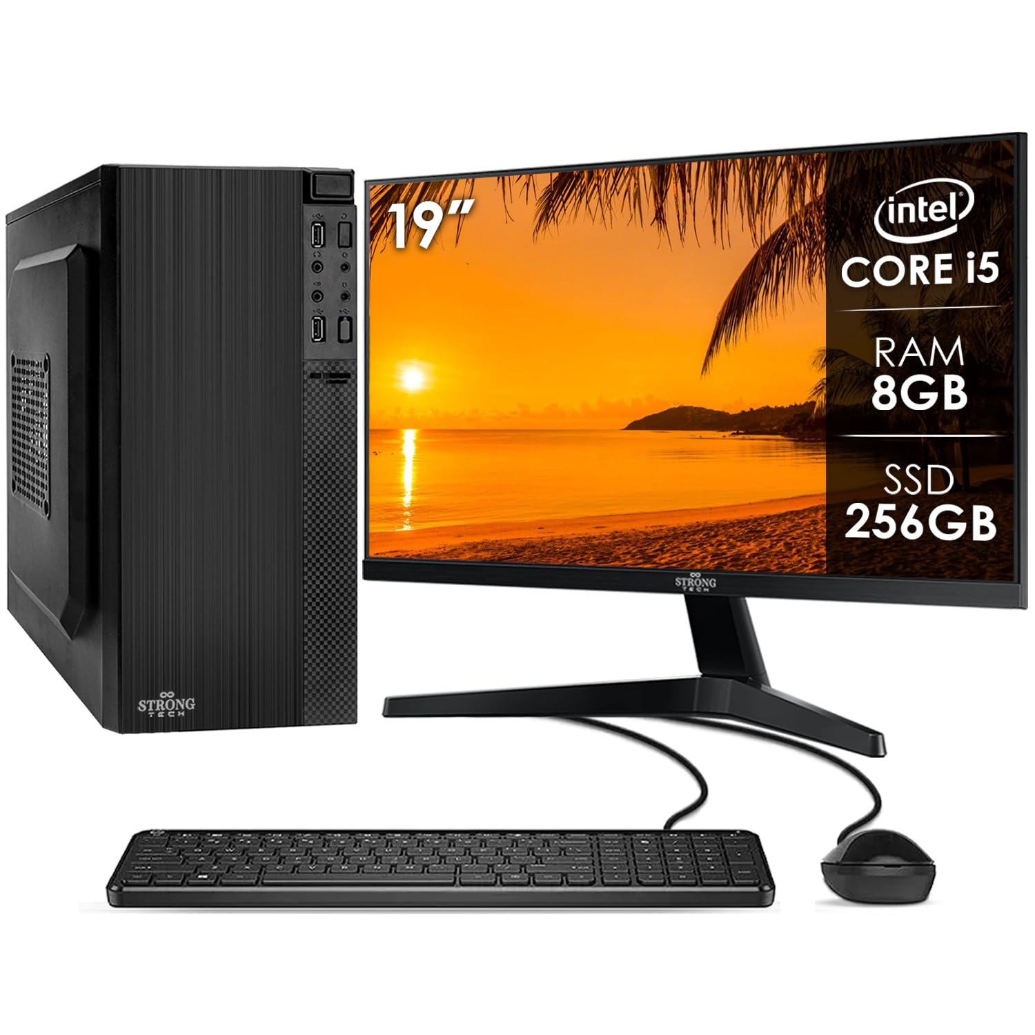 デスクトップ型PC i5 256G Computador Completo Intel Core i5 8GB SSD 256GB Monitor 19