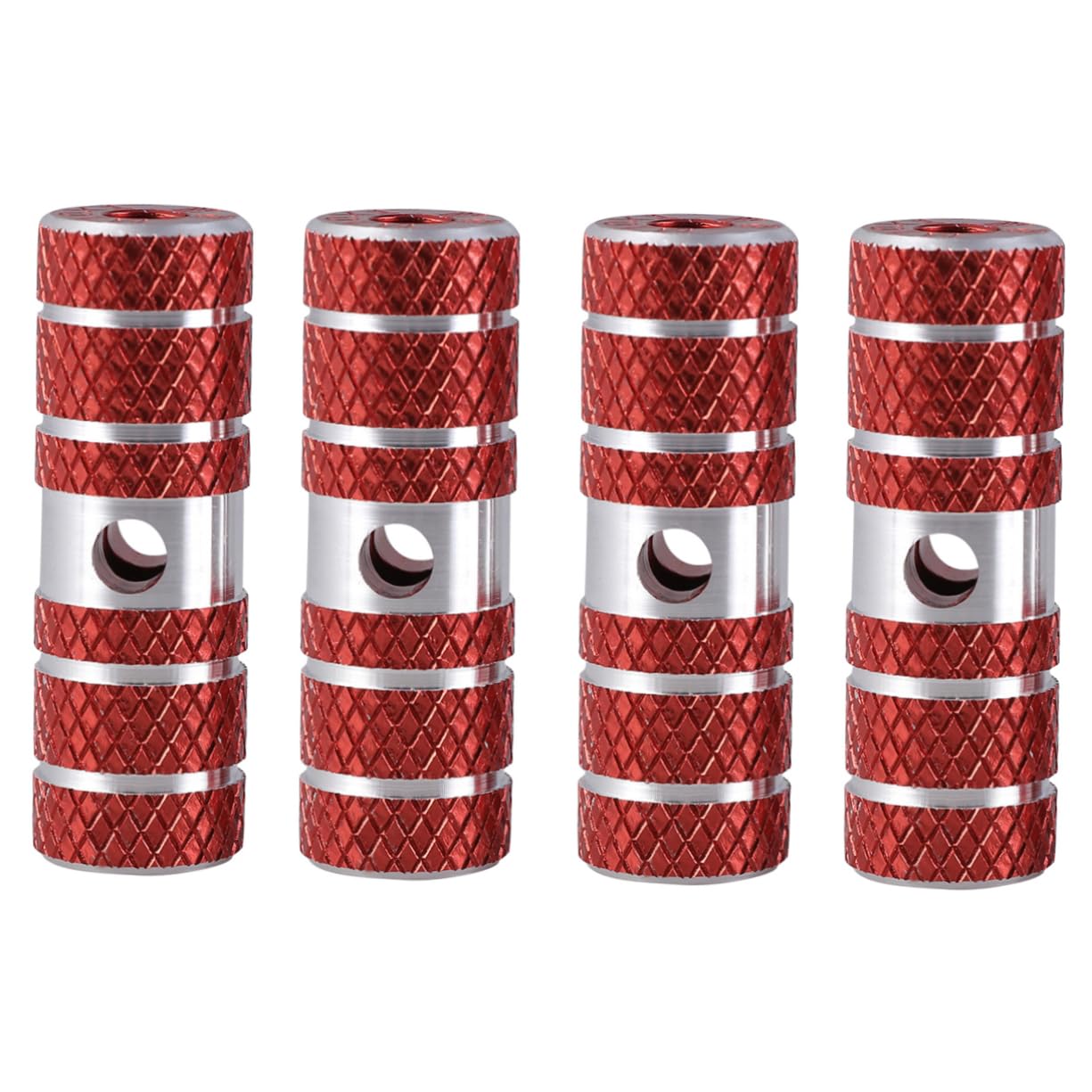 KOMBIUDA Aluminum Alloy Bike Cylinder Pedals Stunt Pegs Quick Release for Bikes Red Pegs for