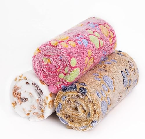 Comsmart Mantas para perros y gatos, manta de forro polar suave y cálida para perros pequeños, medianos y grandes, cachorros, gatitos, conejillos de