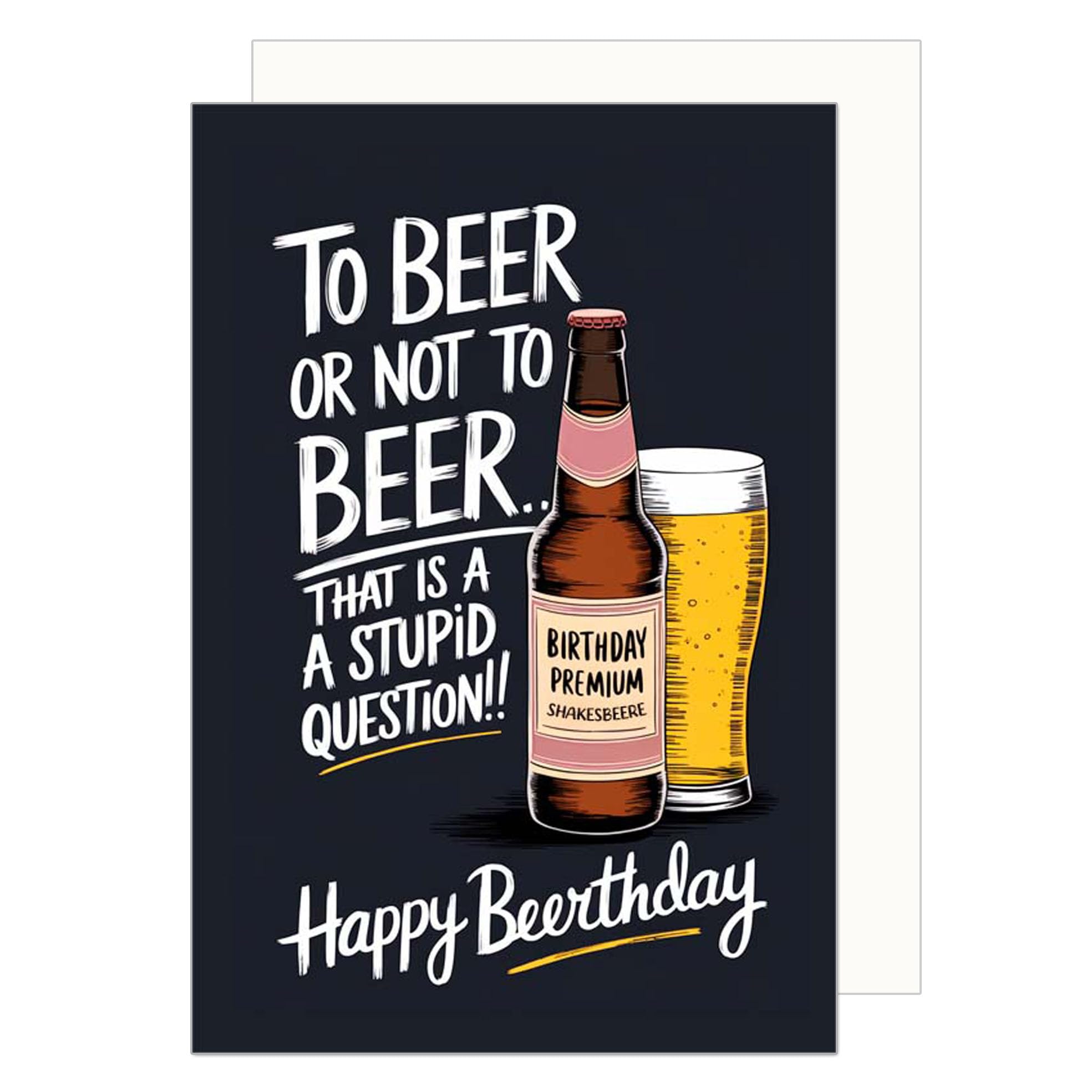 Edition Seidel Premium Birthday Card with Envelope. Greeting Card Birthday Happy Birthday Man Woman Beer Funny (G3675 SW024)