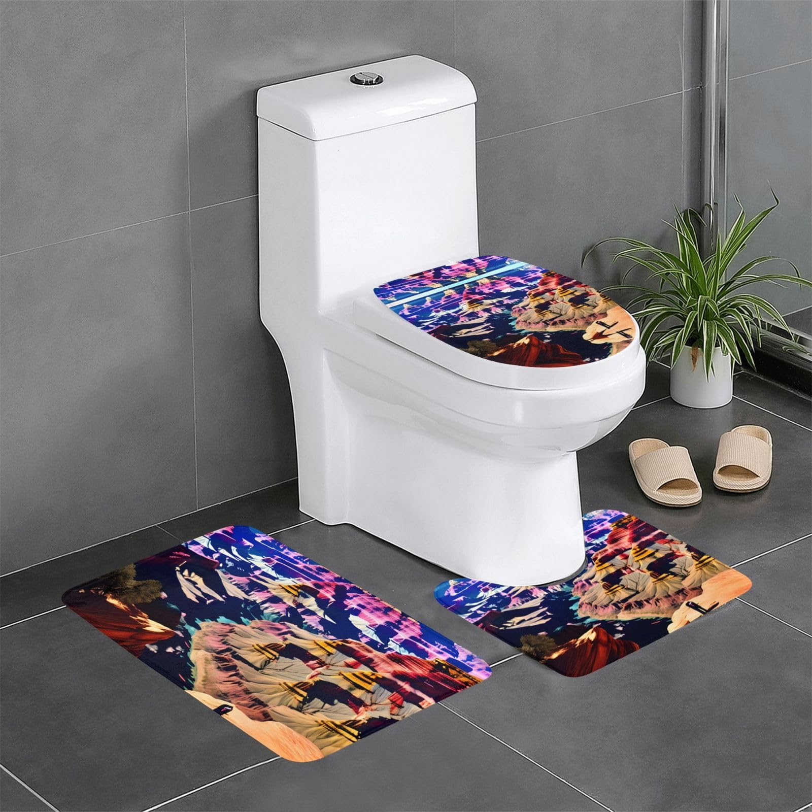 Tapis de salle de bain antidérapants pour un réveil doux face au lavabo