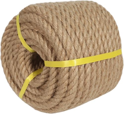 Miniatura 2 de Cuerda de manila trenzada (34 pulgadas x 50 pies), cuerda de cáñamo gruesa de yute natural para manualidades, cama oscilante, barandilla, decoración