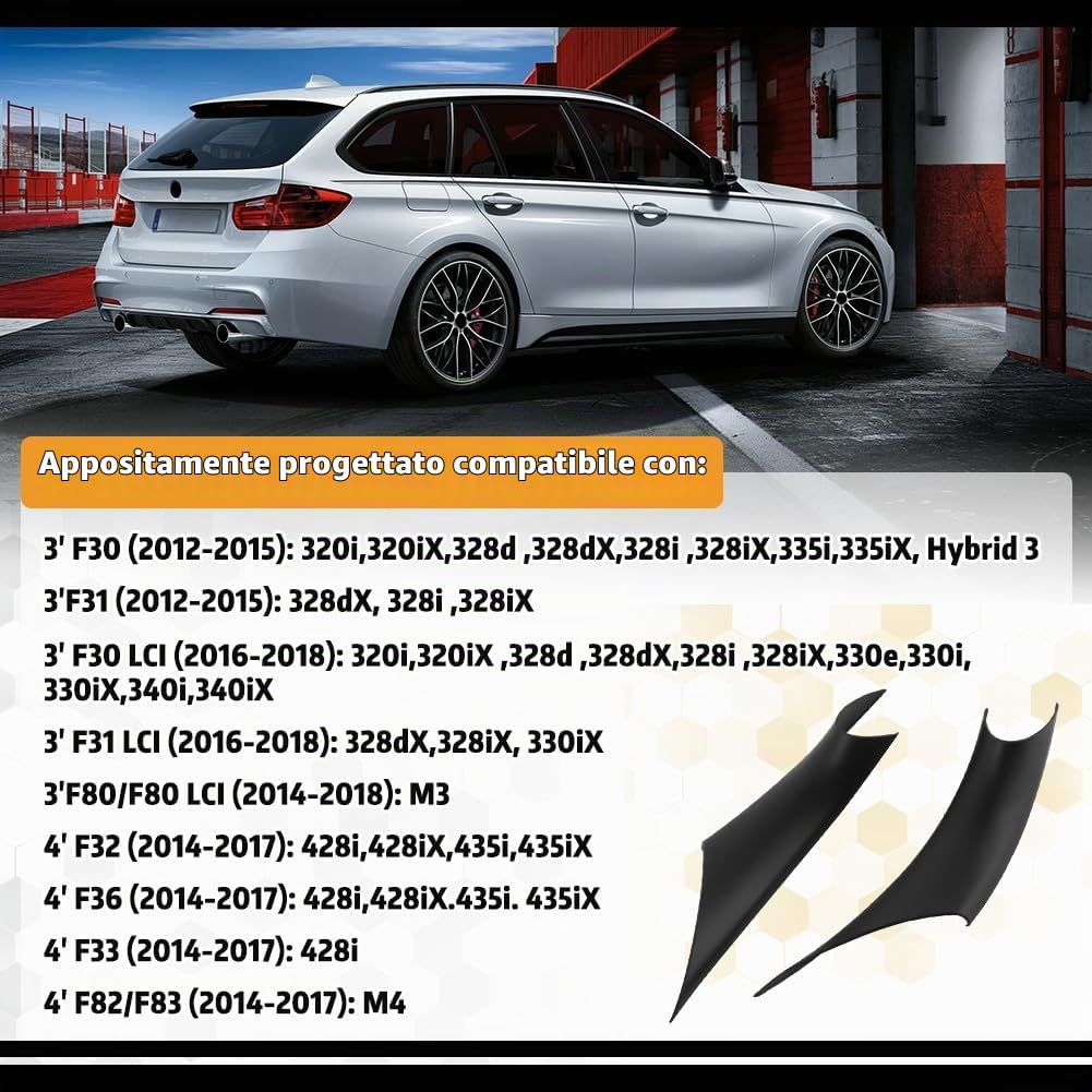 Nero Maniglia Interna Porta per Series 3 F30/F31/F34/F80:320,328,330,335,M3 (2012-2018) and 4 Series F32/F33/F36/F82/F83:428,435. M4 (2014-2017)