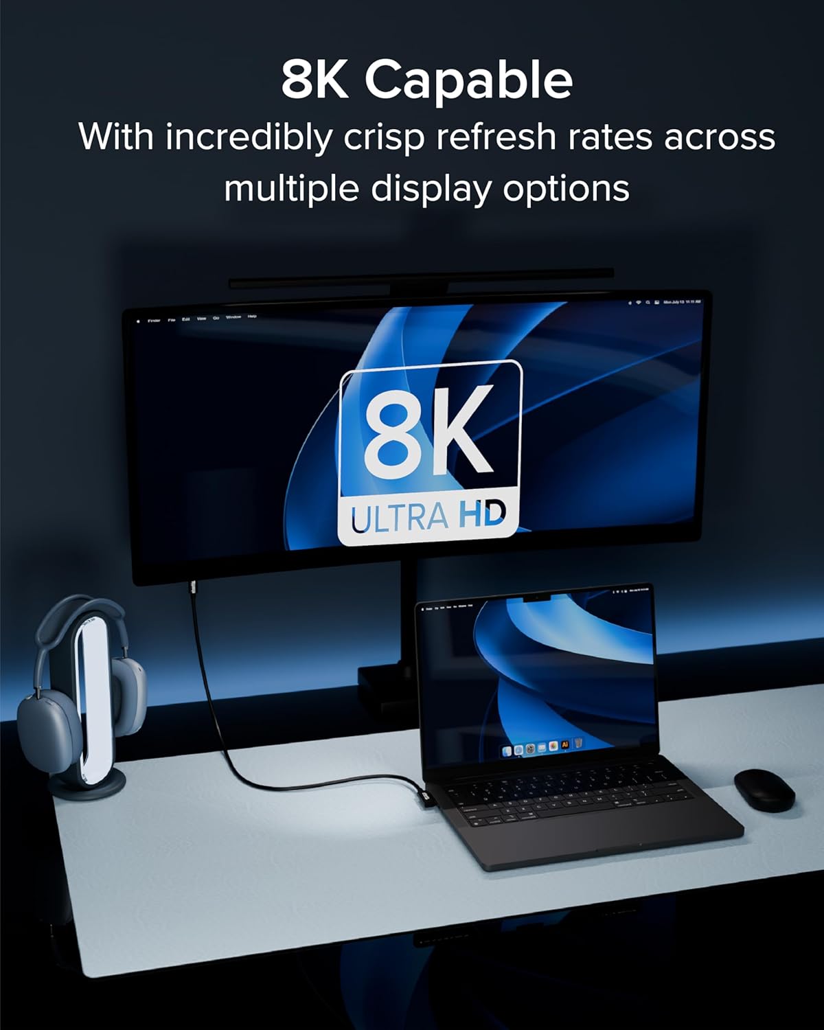 Plugable Thunderbolt 5 Cable Right Angle 80Gbps 240W Charging [Thunderbolt Certified] Up to 120Gbps Bandwidth Boost for Laptops & Docks Works with Thunderbolt 4/3 USB4 USB C, 2.6ft (80cm) TBT5-240W80R