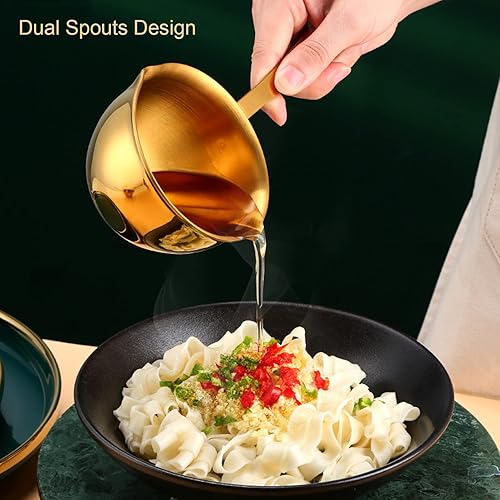 Miniatura 5 de Cacerola de acero inoxidable, sartén antiadherente multiusos con boquilla de vertido para cocinar, calentar, aceite de chocolate caliente con leche,