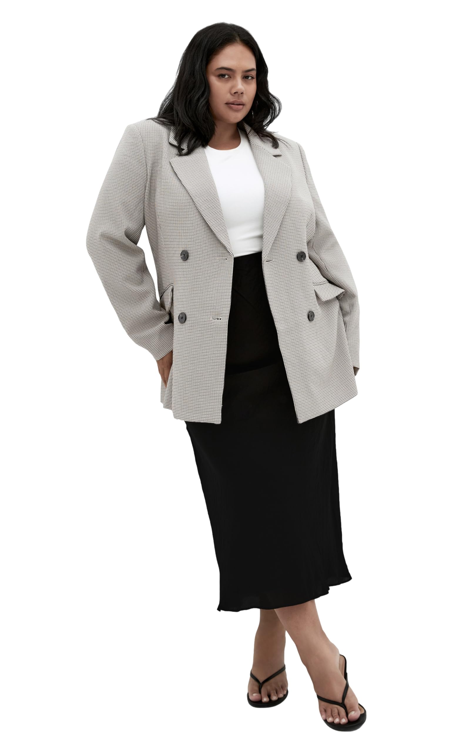 City Chic Womens Plus Size Jacket - Hailey Check