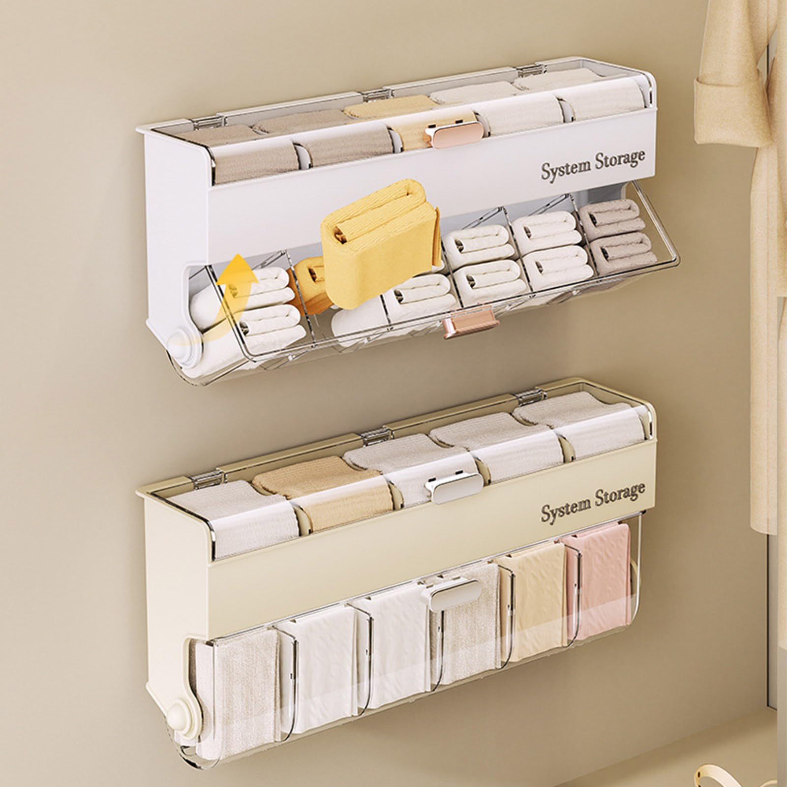 Scatola portaoggetti alla moda salvaspazio per biancheria intima con design chiaro e scomparti personalizzabili per l'uso quotidiano, organizer per calzini