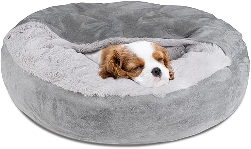 Miniatura 9 de Pet Soft Cama pequeña para perros y gatos con cubierta tipo cueva, camas redondas calmantes para perros, lavables, camas para cachorros y perros