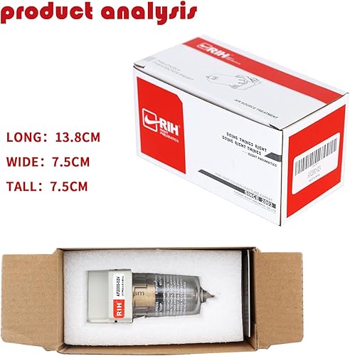 Miniatura 6 de RIH Secador de aire NPT de 14 "para compresor, separador de agua del compresor de aire, filtro del compresor de aire, drenaje manual AF2000-02,