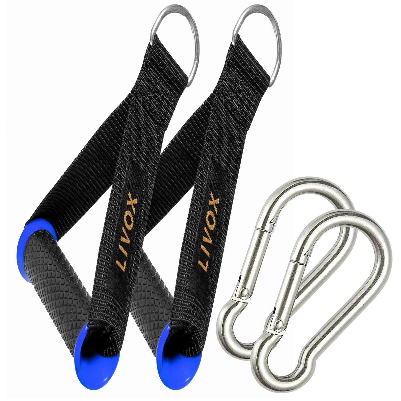 Sixteen Heavy Duty Exercise D-Handle Cable Attachments for Resistance Bands, Cable Machines Gym Fitness Equipment Home Workouts 1 Pair (Blue)-image-8