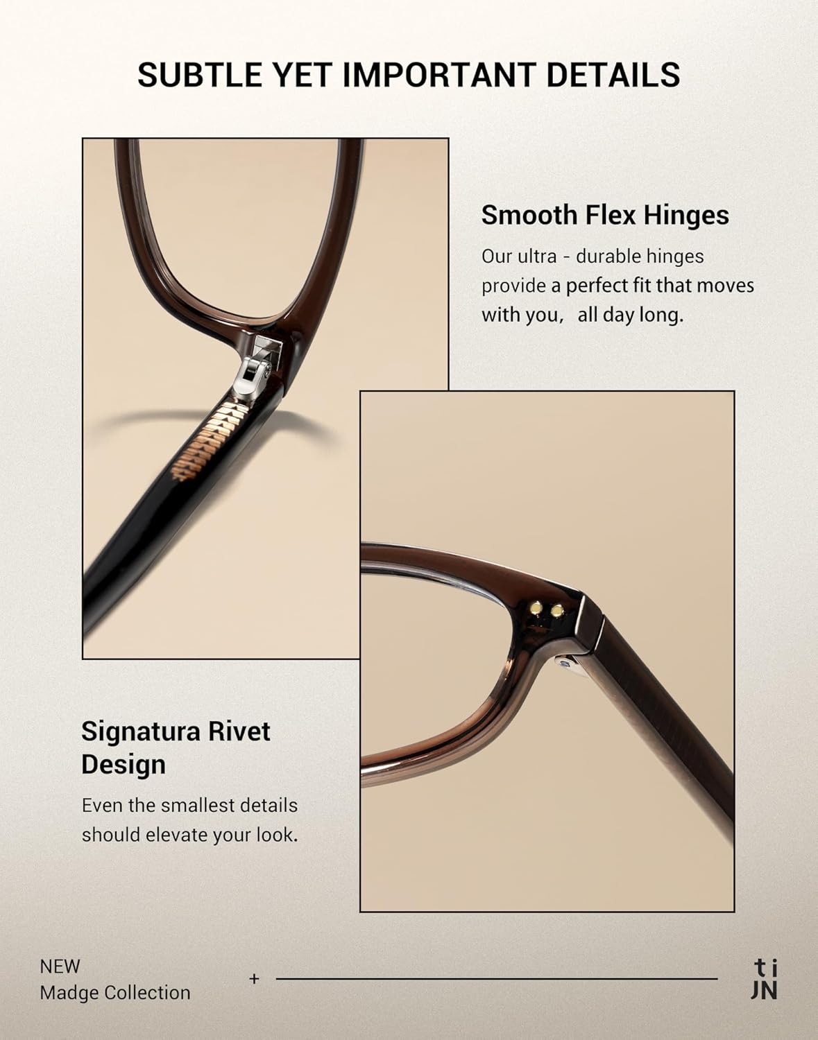 TIJN Magnus Blue Light Blocking Glasses for Women Men,Square Cat Eye Frame Bluelight Glasses for Gaming/Computer/Screen - Image 5