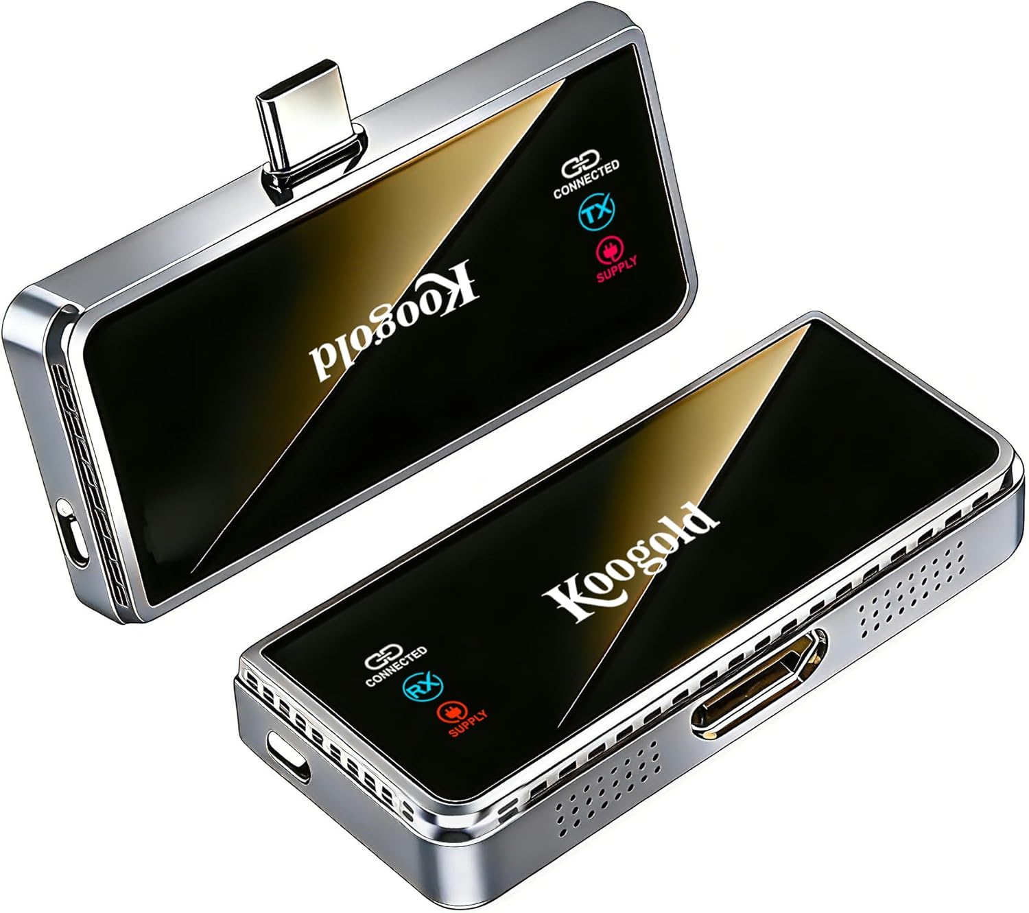 2026 Upgraded Wireless USB Type C HDMI Transmitter and Receiver 4K Decode 1080P@60Hz, 5G+2.4G Plug and Play for Phone/Tablet/Laptop/PC to Monitor/Projector/TV